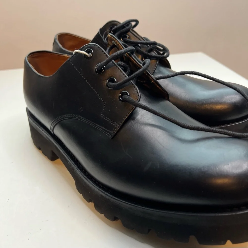 Grenson Landon Leather Derby Shoes Mens US 8.5 Black New - Picture 3 of 15